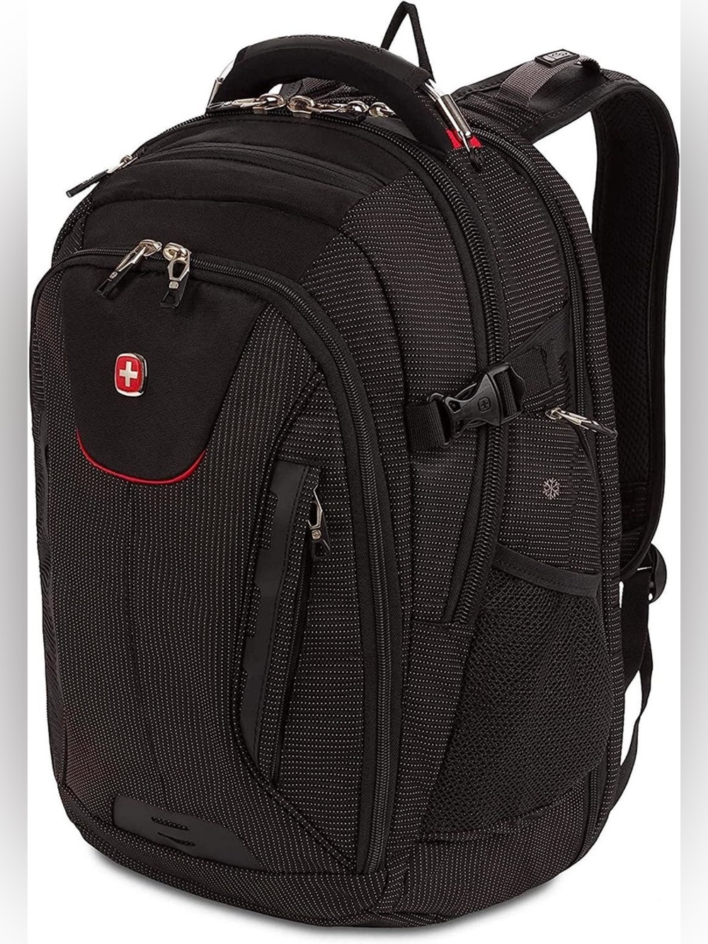 SwissGear commander USB ScanSmart Laptop Backpack black travel tech red dot tsa